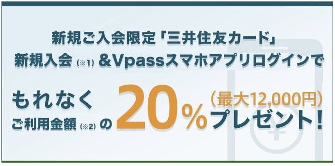 三井住友カード20パーセント還元