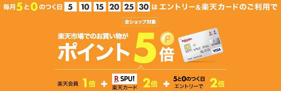 楽天市場毎月5と0の日ポイント5倍