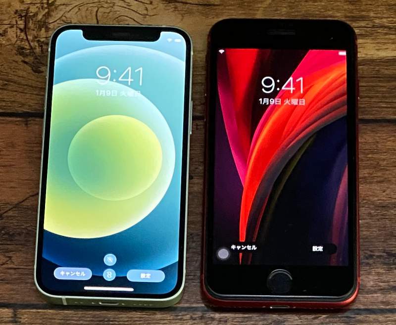 iPhone12miniとiPhoneSE大きさ比較