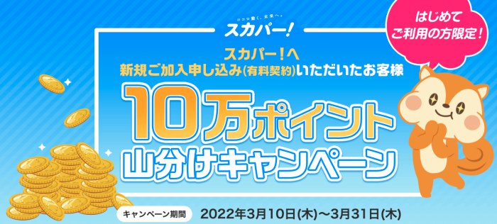 モッピースカパー！10万ポイント山分けキャンペーン