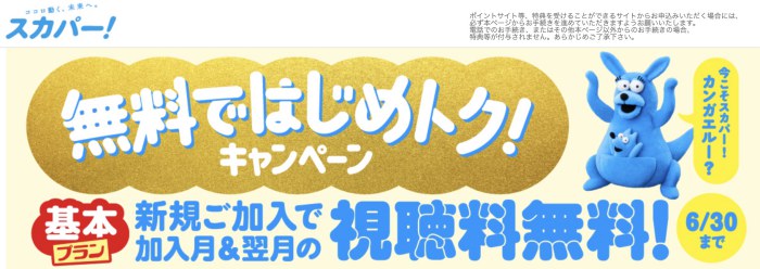 スカパー！はじめトクキャンペーン