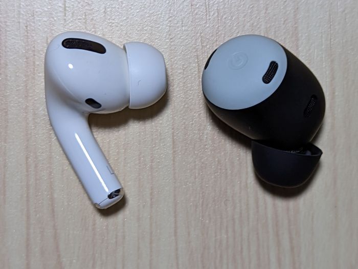 Pixel Buds ProとAir Pods Pro本体