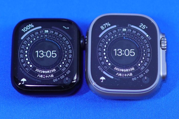 Apple Watch Ultra Apple Watch Series7ディスプレイ比較