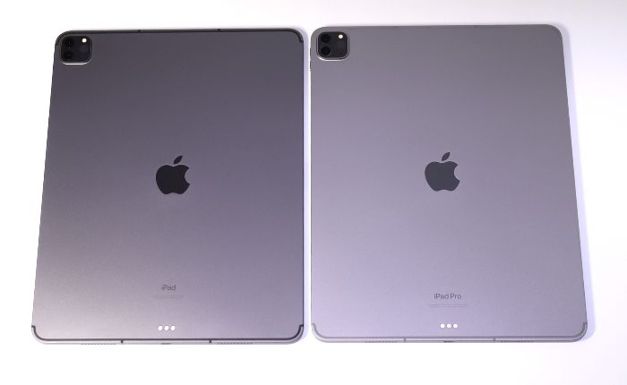 12.9インチiPad Pro(第6世代)と第5世代の本体比較