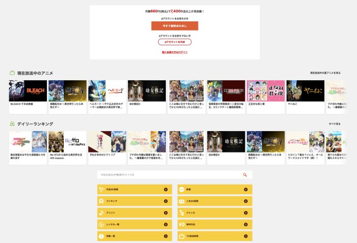 dアニメストアの基本情報